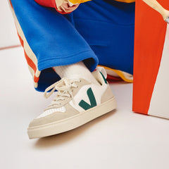 V-10 LEATHER WHITE BRITTANY ALMOND