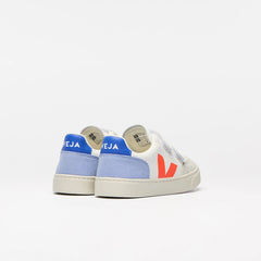 V-12 LEATHER WHITE MULTICO ORANGE FLUO