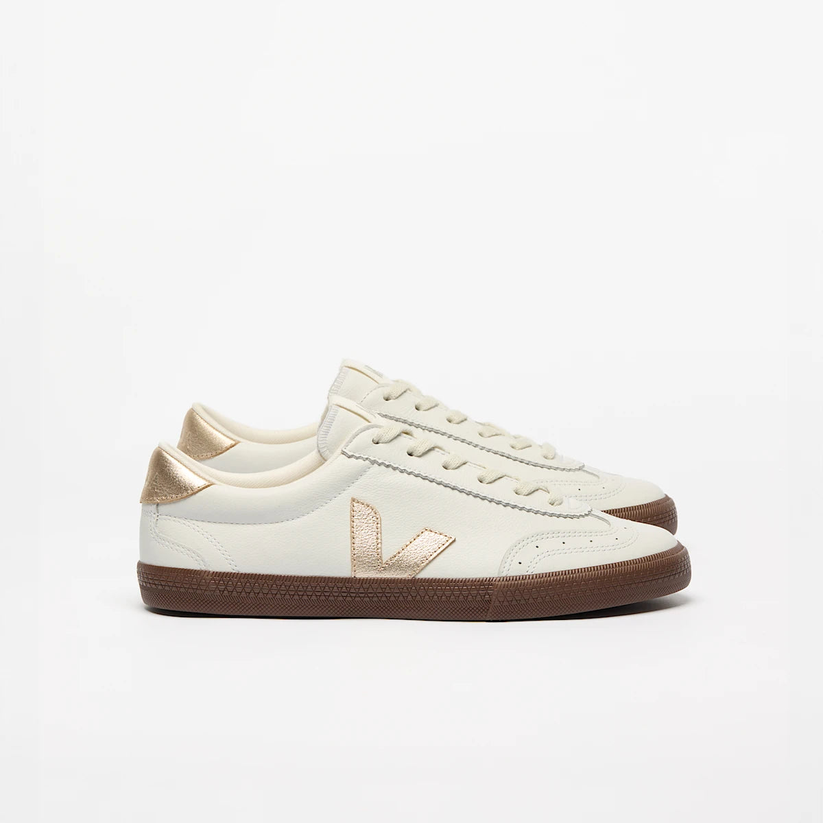 VOLLEY LEATHER WHITE PLATINE BARK
