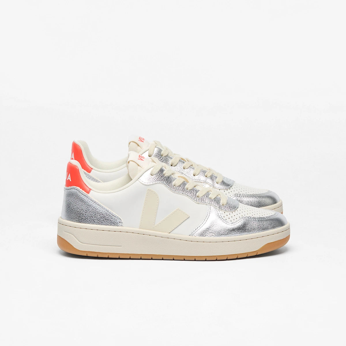 V-10 LEATHER WHITE PIERRE SILVER