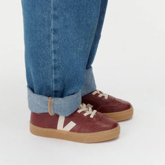VOLLEY ELASTIC LACES LEATHER AMARANTE PIERRE